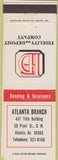 Matchbook Cover - Fidelity Bonding Insurance Atlanta GA