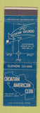 Matchbook Cover - Croatian American Club Akron OH WEAR