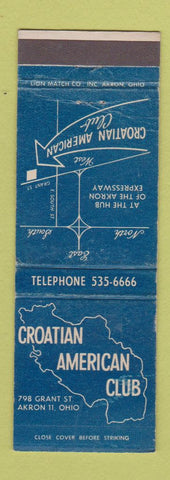 Matchbook Cover - Croatian American Club Akron OH WEAR