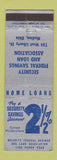 Matchbook Cover - Security Federal Savings Medina OH WEAR