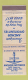 Matchbook Cover - Anchor Fasteners Bedford Heights OH WEAR