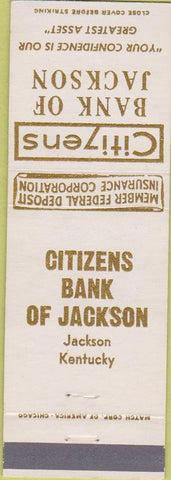 Matchbook Cover - Citizens Bank of Jackson KY
