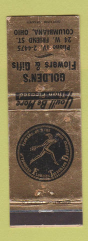 Matchbook Cover - Golden's Flowers Gifts Columbiana OH FTD WORN