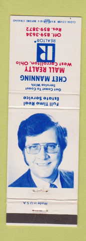 Matchbook Cover - Chet Manning Real Estate West Carrollton OH