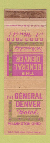Matchbook Cover - General Denver Hotel Wilmington OH WORN