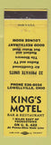 Matchbook Cover - King's Motel Lowellville OH