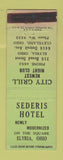 Matchbook Cover - City Grill Sederis Hotel Elyria OH WEAR