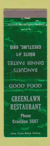 Matchbook Cover - Greenlawn Restaurant Crestline OH WEAR