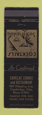 Matchbook Cover - Cadillac Lounge Restaurant Cambridge OH