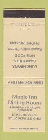 Matchbook Cover - Maple Inn Dining Room St Louisville OH