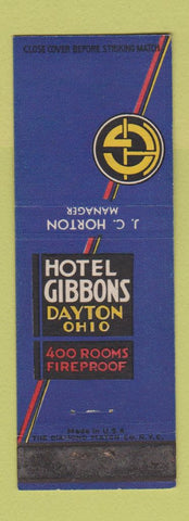 Matchbook Cover - Hotel Gibbons Dayton OH WEAR
