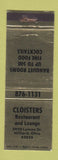 Matchbook Cover - Cloisters Restaurant Hilliard OH