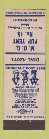 Matchbook Cover - VFW Conneaut OH