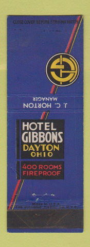Matchbook Cover - Hotel Gibbons Dayton OH