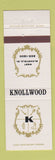 Matchbook Cover - Knollwood Golf West Bloomfield MI