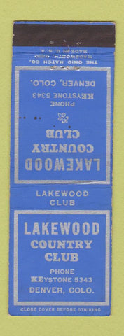 Matchbook Cover - Lakewood Country Club Denver Colorado
