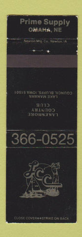Matchbook Cover - Lakeshore Country Club Council Bluffs IA