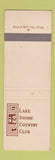 Matchbook Cover - Lake Shore Country Club Glencoe IL