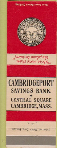 Matchbook Cover - Cambridge Savings Bank MA