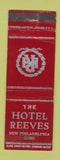 Matchbook Cover - Hotel Reeves New Philadelphia OH WORN