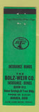 Matchbook Cover - Bolz Weir Insurance Warren OH
