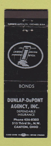 Matchbook Cover - Dunlap DuPont Insurance Canton OH