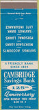 Matchbook Cover - Cambridge Savings Bank MA