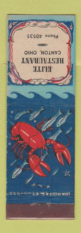 Matchbook Cover - Elite Restaurant Canton OH lobster