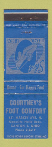 Matchbook Cover - Courtney's Foot Comford shoes Canton OH WEAR