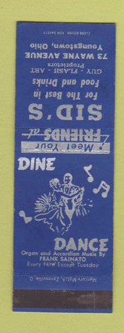Matchbook Cover - Sid's Restaurant Youngstown OH BLUE