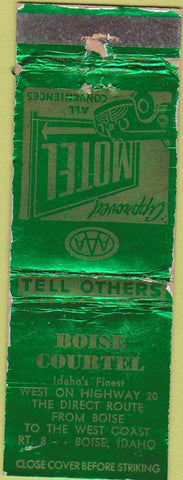 Matchbook Cover - Boise Courtel Boise ID WORN