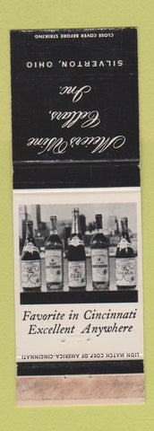 Matchbook Cover - Meier's Wine Cellars Silverton OH WORN