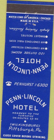 Matchbook Cover - Penn Lincoln Hotel Pittsburgh PA