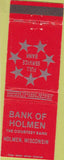 Matchbook Cover - Bank of Holmen Holmen WI