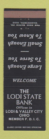 Matchbook Cover - Lodi State Bank Lodi Valley City OH
