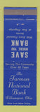 Matchbook Cover - Farmers National Bank Williamsport OH
