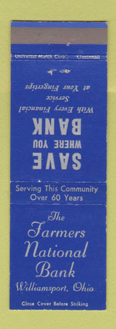 Matchbook Cover - Farmers National Bank Williamsport OH
