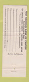 Matchbook Cover - First National Bank Canton OH