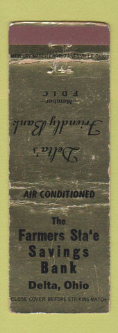 Matchbook Cover - Farmers State Savings Bank Delta OH WORN