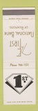 Matchbook Cover - First National Bank Richmond OH