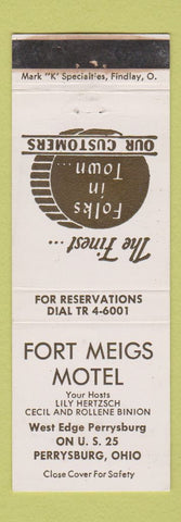 Matchbook Cover - Fort Meigs Motel Perrysburg OH WEAR