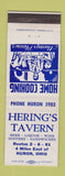 Matchbook Cover - Hering's Tavern Huron OH
