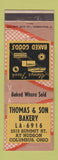 Matchbook Cover - Thomas and Son Bakery Columbus OH WEAR
