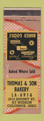 Matchbook Cover - Thomas and Son Bakery Columbus OH WEAR