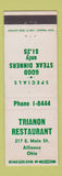 Matchbook Cover - Trianon Restaurant Alliance OH
