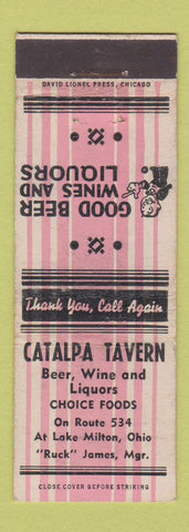 Matchbook Cover - Catalpa Tavern Lake Milton OH WEAR
