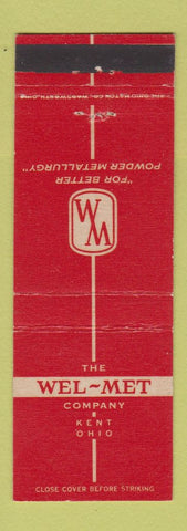 Matchbook Cover - Wel Met Company Kent OH Powder Metallurgy
