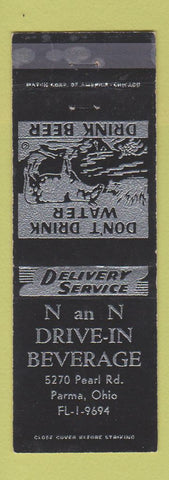Matchbook Cover - N&N Drive In Parma OH liquor