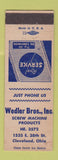 Matchbook Cover - Wedler Bros Screw Machine Products Cleveland OH
