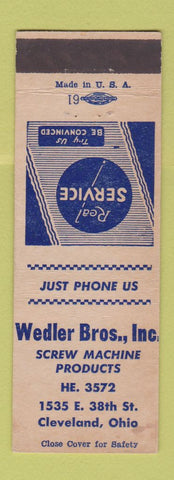 Matchbook Cover - Wedler Bros Screw Machine Products Cleveland OH